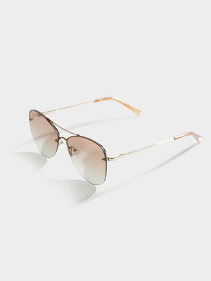 Le Specs Womens Fortifeyed Sunglasses in Gold