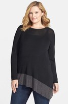 Thumbnail for your product : Eileen Fisher Metallic Colorblock Asymmetrical Crinkle Tunic (Plus Size)