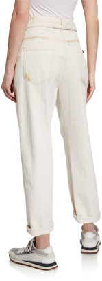 Brunello Cucinelli Hand-painted Belted Jeans