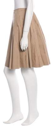 Prada Pleated Mini Skirt Khaki Pleated Mini Skirt