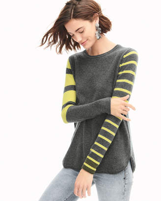 LISA TODD Plus Size Classic Pop Striped Cashmere Sweater