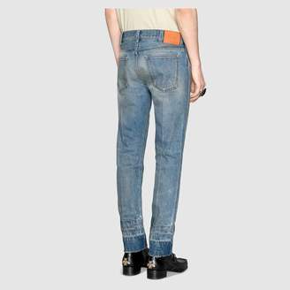 Gucci Stained denim punk pant