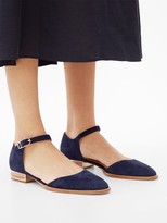 Thumbnail for your product : Gabriela Hearst Riley Suede Mary Jane Flats - Navy