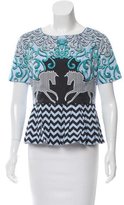 Thumbnail for your product : Mary Katrantzou Abstract Print Short Sleeve Top w/ Tags