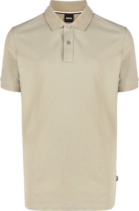 Micro-patterned polo shirt in cotton and silk