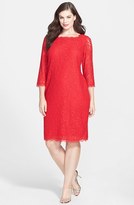 Thumbnail for your product : Adrianna Papell Lace Overlay Sheath Dress (Plus Size)