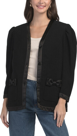 TJMAXX Virgin Wool Blend Boucle Outerwear For Women, Cotton/Wool/Viscose