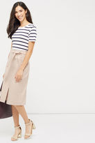 Thumbnail for your product : Oasis COMPACT COTTON MIDI SKIRT [span class="variation_color_heading"]- Stone[/span]