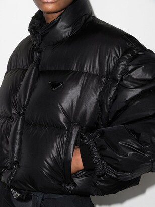 Prada Black Cropped Puffer Jacket