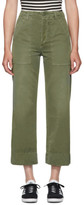 Thumbnail for your product : Amo Khaki Wide-Leg Army Trousers