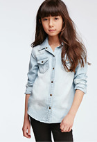 Thumbnail for your product : Forever 21 girls Sanded Denim Western Shirt (Kids)