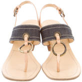 Thumbnail for your product : Miu Miu Denim Canvas Sandals