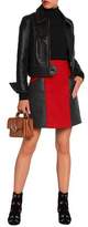 Thumbnail for your product : Coach Flared Leather And Brushed Wool-Blend Mini Skirt