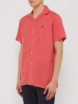 Thumbnail for your product : Polo Ralph Lauren Logo-embroidered Linen-blend Shirt - Mens - Red