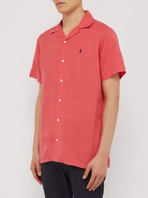 Polo Ralph Lauren Logo-embroidered Linen-blend Shirt - Mens - Red