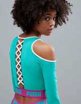 Thumbnail for your product : Puma Exclusive To ASOS Long Sleeve Cut Out Crop In Green