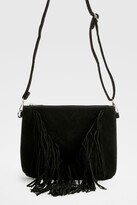 Thumbnail for your product : boohoo Suedette Fringed Cross Body Bag