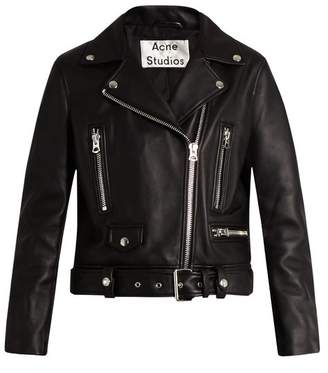 Acne Studios Mock Leather Biker Jacket - Womens - Black
