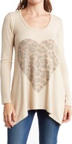 Thumbnail for your product : GO COUTURE Assymetrical Leopard Heart Swing Sweater