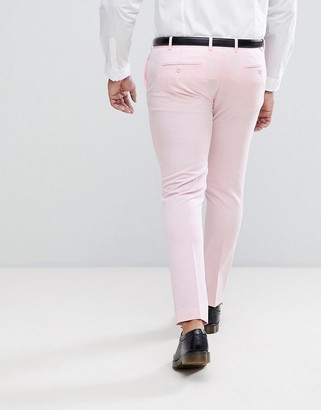 ASOS DESIGN PLUS Super Skinny Smart Pants In Pale Pink