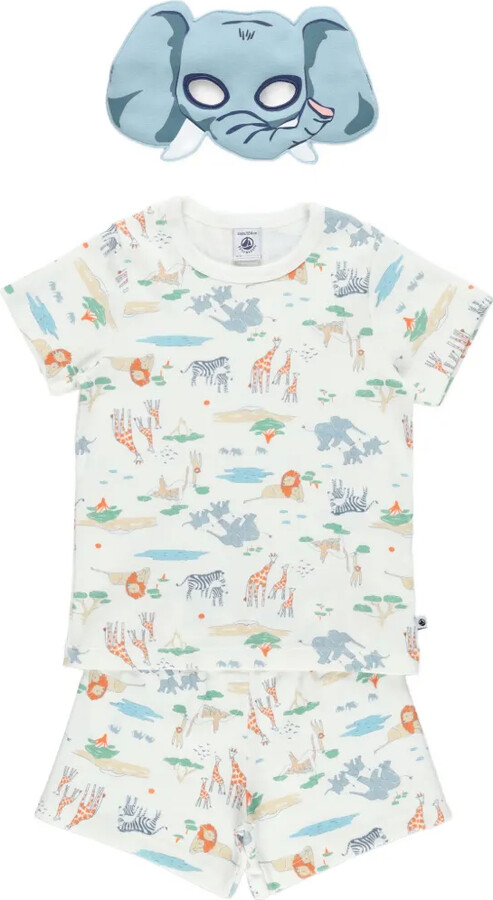 Petit Bateau Mask Animal-Print Pyjamas (Set Of Three)