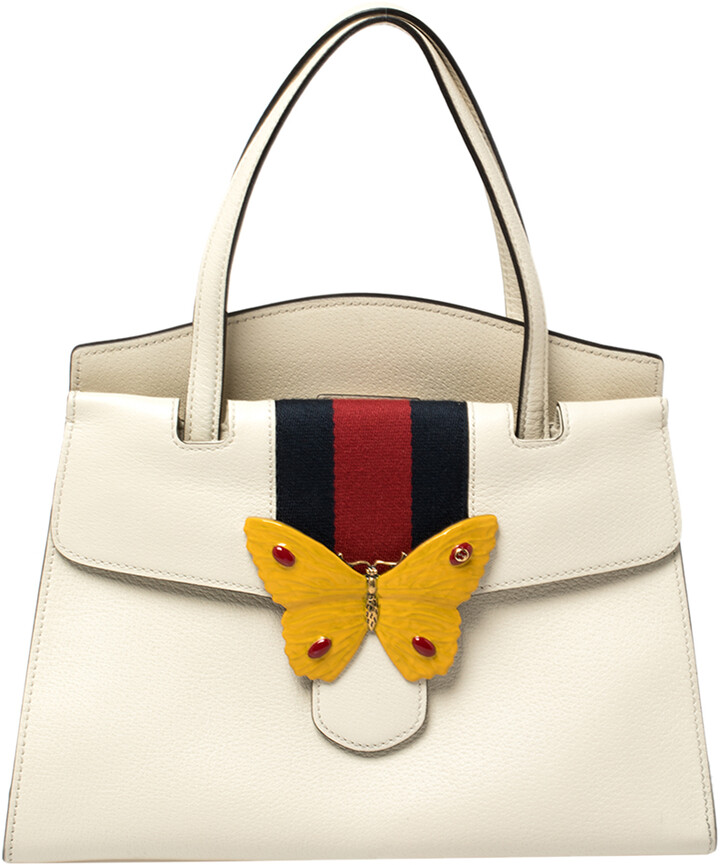 gucci white butterfly bag