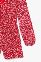 Thumbnail for your product : Nasty Gal Womens Floral Long Sleeve V Neck Playsuit - Red - 10
