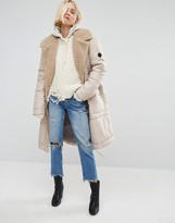 Thumbnail for your product : Puffa Oversized Padded Coat With Faux Shearling Shawl Collar