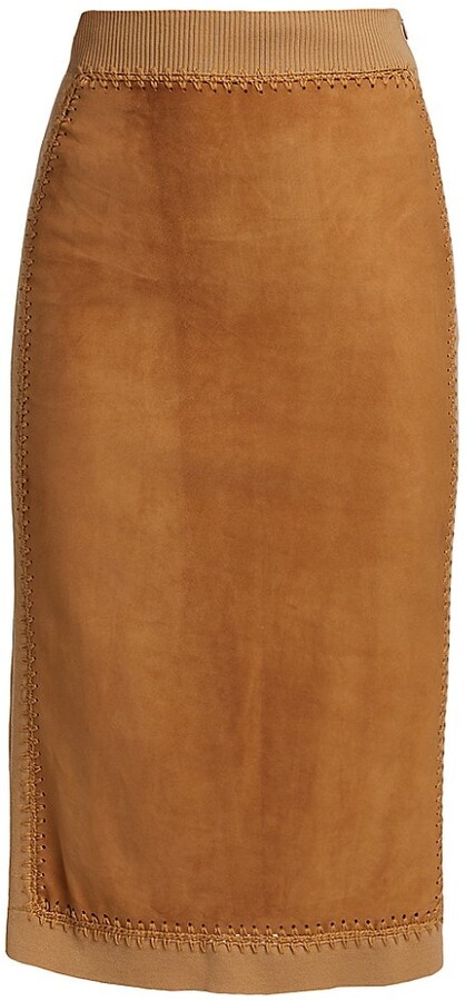 lined suede mini skirt