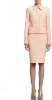 Thumbnail for your product : St. John Lined Tweed Knit Pencil Skirt, Peach