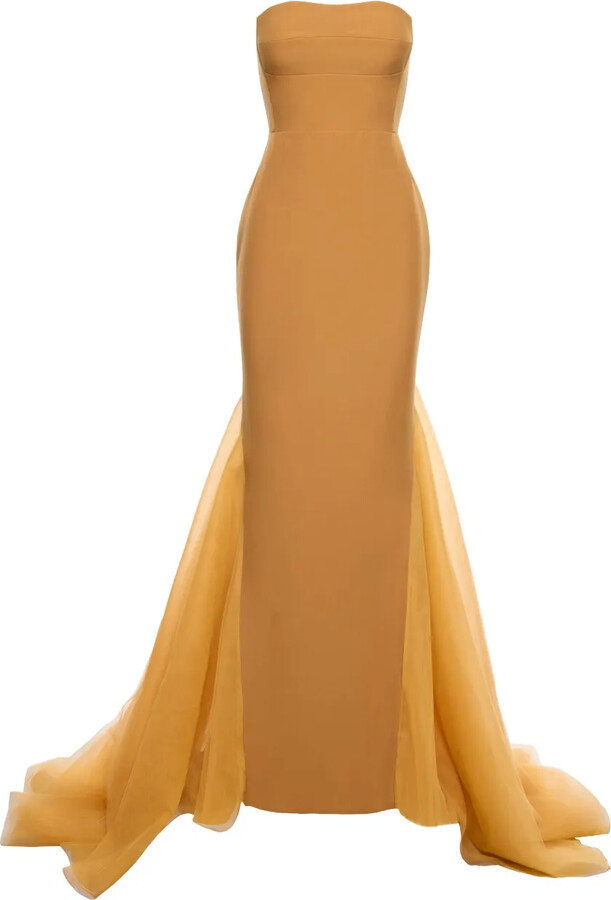 V:PM ATELIER Strapless Tulle-Overlay Gown