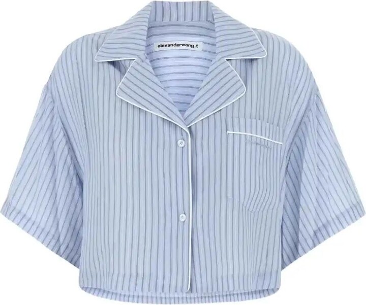 Alexander Wang Striped Short-Sleeve Shirt