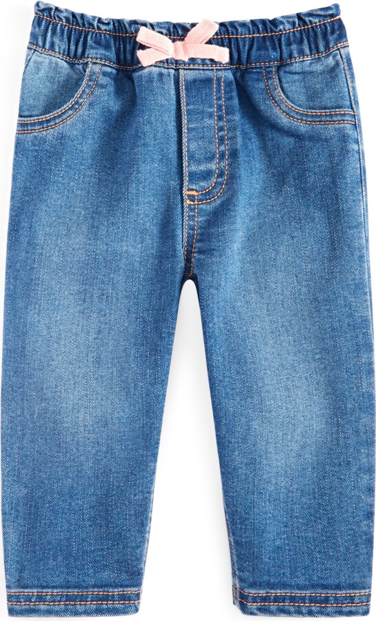 First Impressions Baby Girls Bow Jeans, Exclusively at Macy's