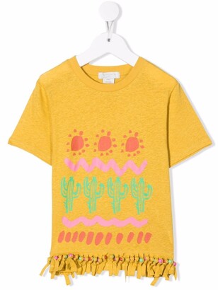Stella McCartney Kids graphic-print bead-detailed T-shirt