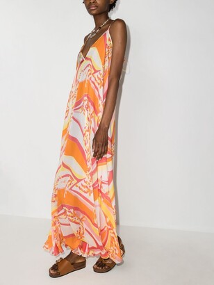 Emilio Pucci Abstract-Print Long Beach Dress