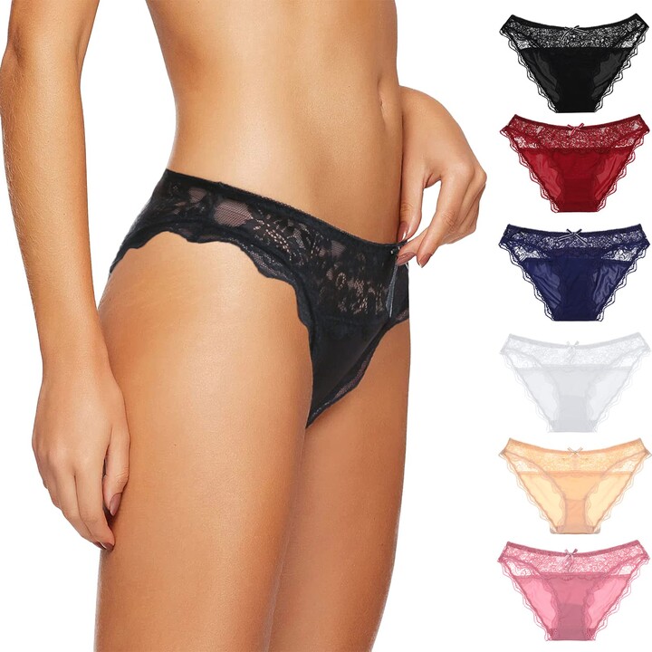  Morvia Variety Panties For Women Pack Sexy Thong Hipster  Briefs G-String Tangas Assorted Multi Colored Underwear