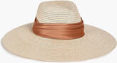 Thumbnail for your product : Eugenia Kim Cassidy satin-trimmed hemp-blend Panama hat