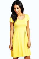 Thumbnail for your product : boohoo Claudia Jersey Cap Sleeve Skater Dress
