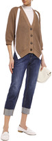 Thumbnail for your product : Brunello Cucinelli Bead-embellished Ribbed Cotton Cardigan