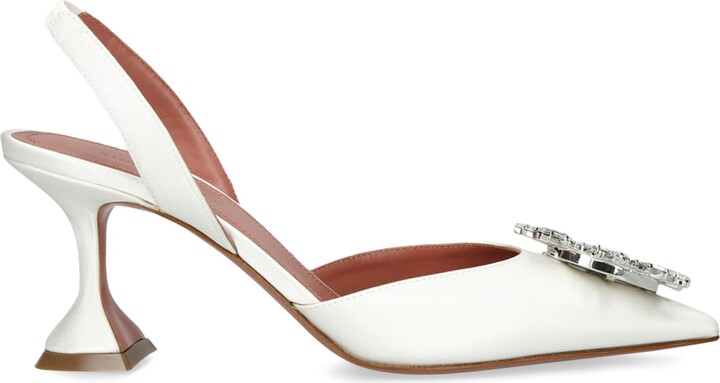 Amina Muaddi Satin Begum Slingback Pumps 70