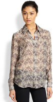 Thumbnail for your product : L'Agence Floral-Print Silk-Chiffon Shirt