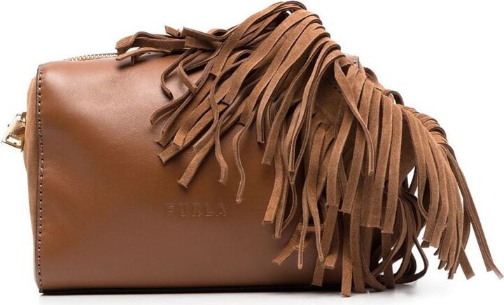 Furla Miastella leather tote bag, Brown