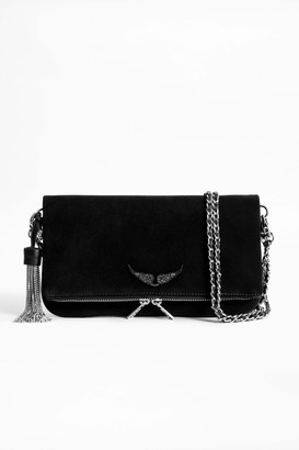 Zadig & Voltaire Rock Suede Strass Clutch - ShopStyle Clothes and Shoes