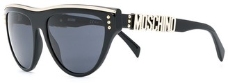 Moschino Silver Trimmed Flat Top Cat-Eye Sunglassess