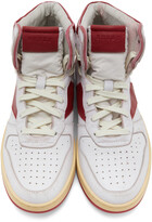 Thumbnail for your product : Rhude White & Red Rhecess Hi Sneakers