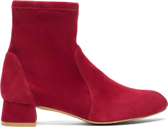 Stuart Weitzman Crystal Buckle Zip Leather Bootie