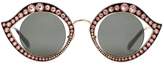 Thumbnail for your product : Gucci Cat eye metal glasses with crystals