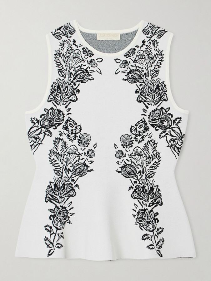 Ulla Johnson Vanna Jacquard-knit Tank - Ivory