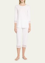 Thumbnail for your product : Hanro Moments Lace-Trim Cropped Pajama Set