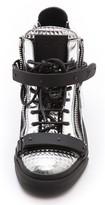 Thumbnail for your product : Giuseppe Zanotti London Mirrored Leather Sneakers